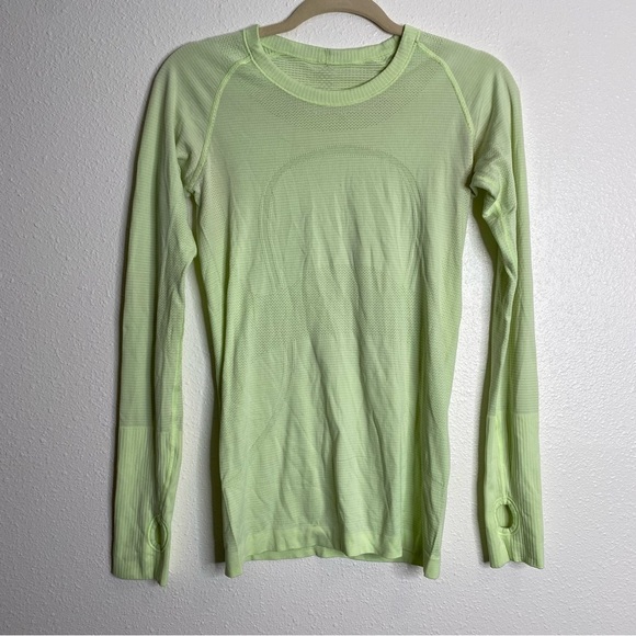 Lululemon Swiftly Tech Long Sleeve Crew Neon Green Size 8 - Picture 3 of 5